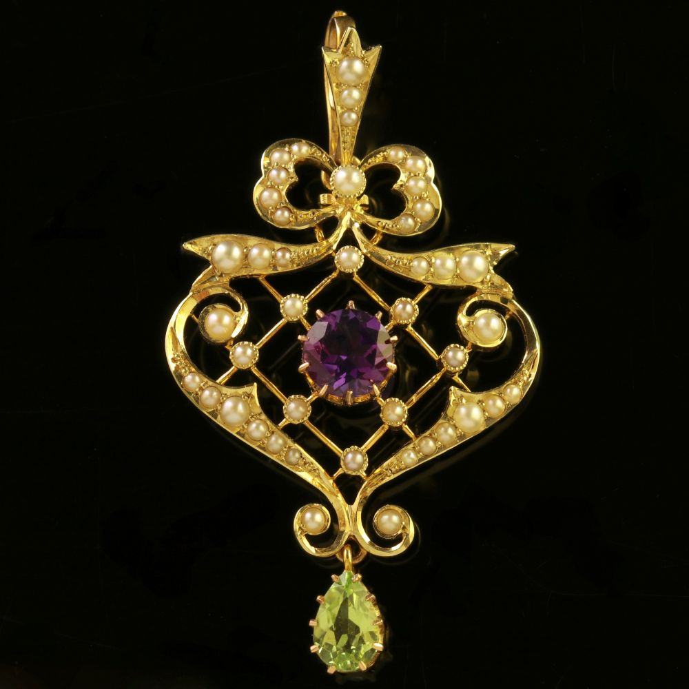 Antique Victorian 15Ct Gold Suffragette Pendant Circa 1900