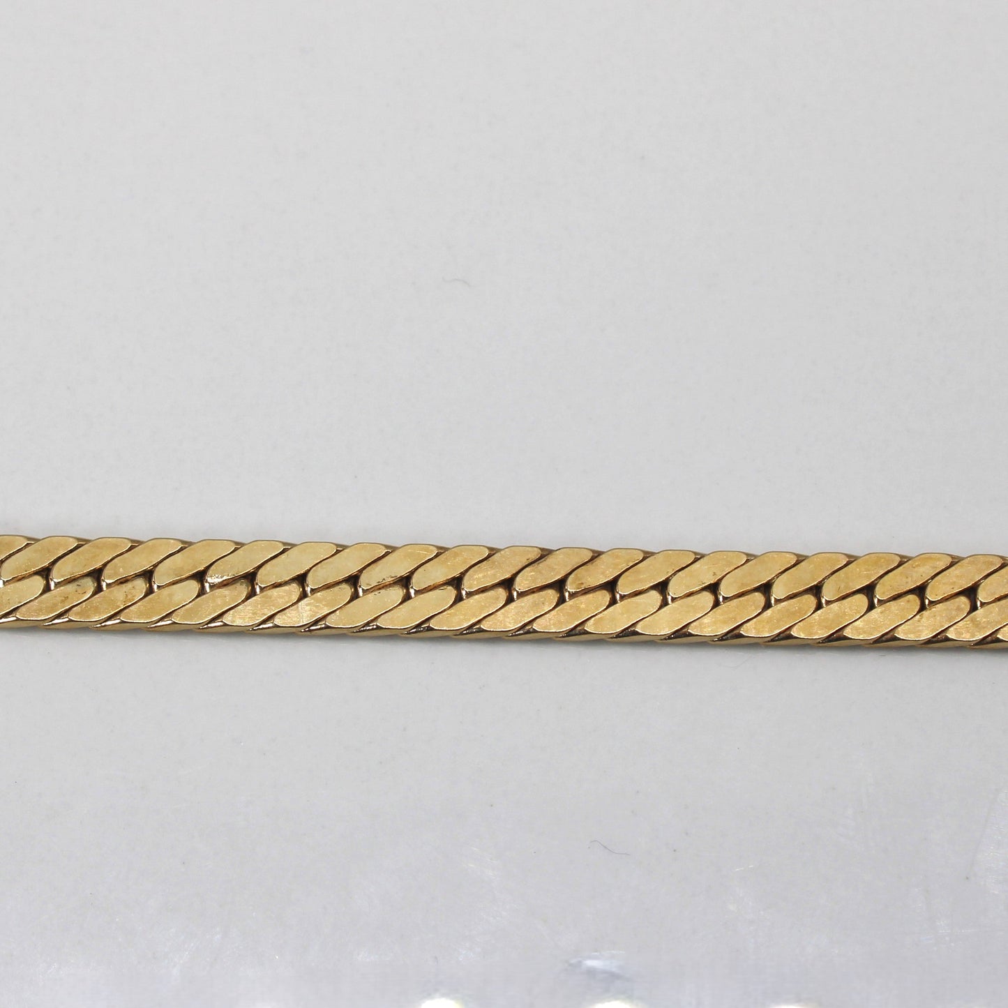 10k Yellow Gold Herringbone Chain Bracelet | 8|