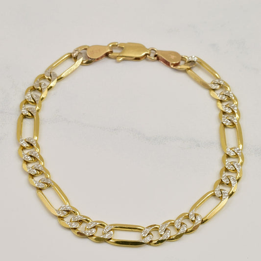 10k Yellow Gold Figaro Link Bracelet | 6.75 |