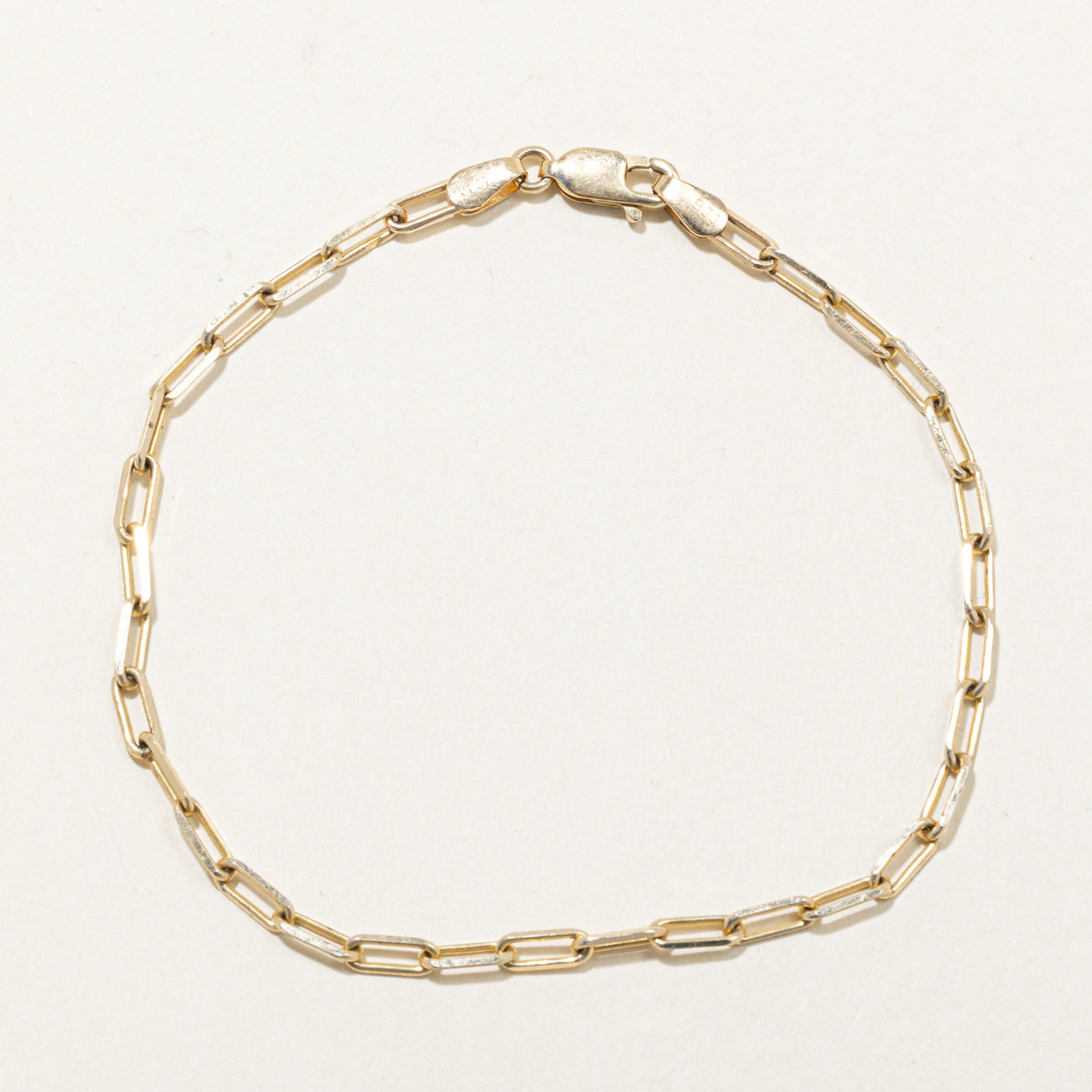 10k Yellow Gold Paperclip Chain Bracelet | 7.75 |