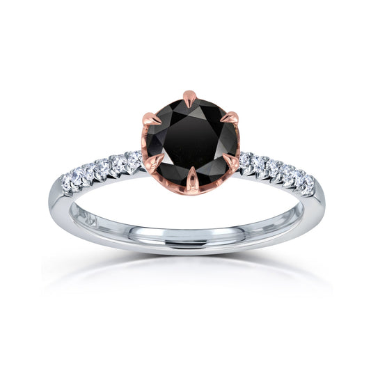 1.12 Carat Black Diamond Crown Ring