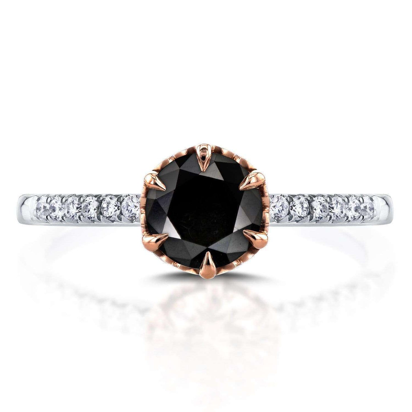 1.12 Carat Black Diamond Crown Ring