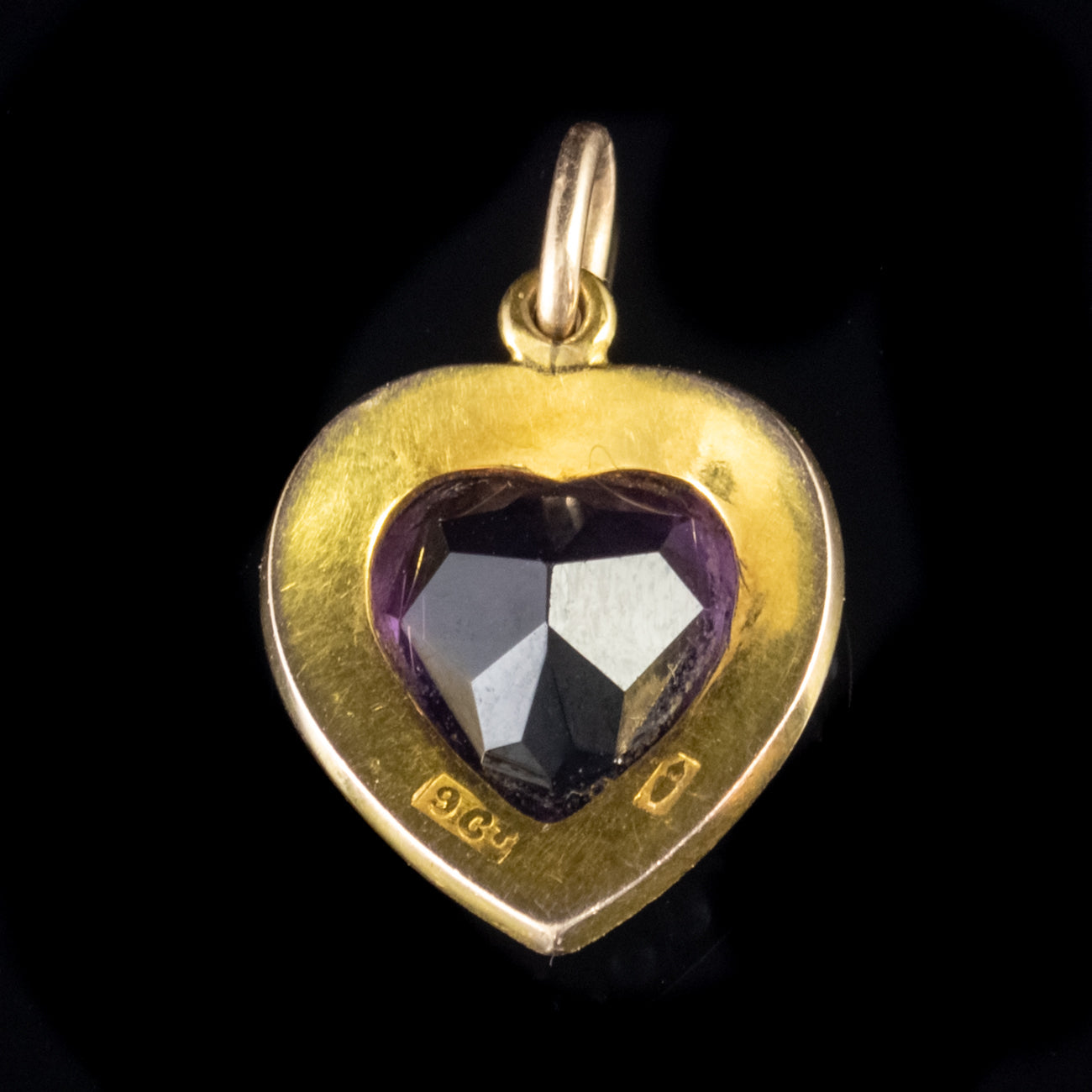 Antique Victorian 3.25Ct Amethyst Pearl Heart Pendant 9Ct Gold Circa 1880