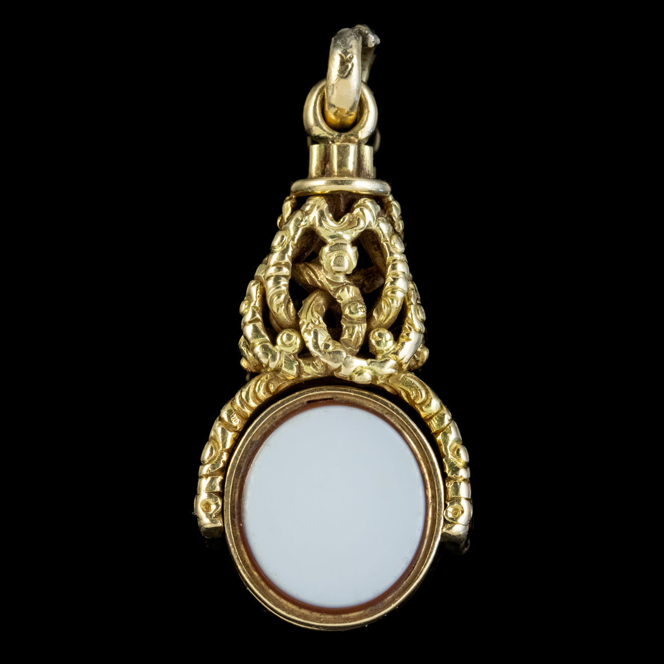 Antique Victorian Agate Fob Seal Pendant 18Ct Gold Circa 1870