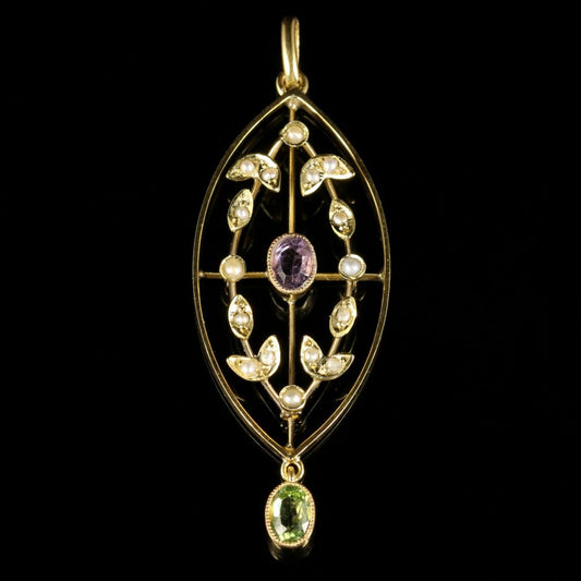 Antique Suffragette Victorian Pendant Circa 1900 9Ct Gold