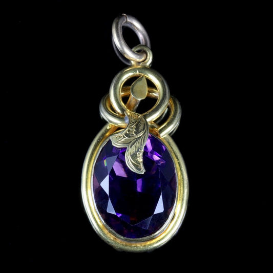 Antique Victorian Amethyst Pendant 18Ct Circa 1870