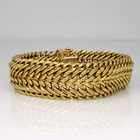 10k Yellow Gold Modified Curb Link Bracelet | 7 |
