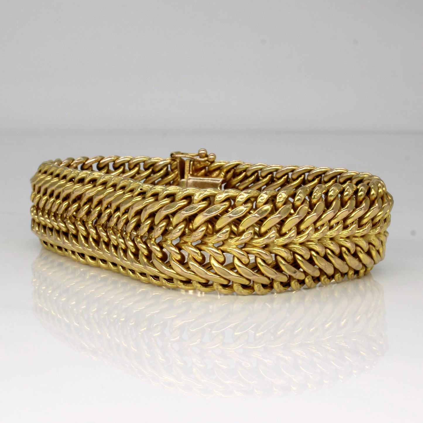 10k Yellow Gold Modified Curb Link Bracelet | 7 |