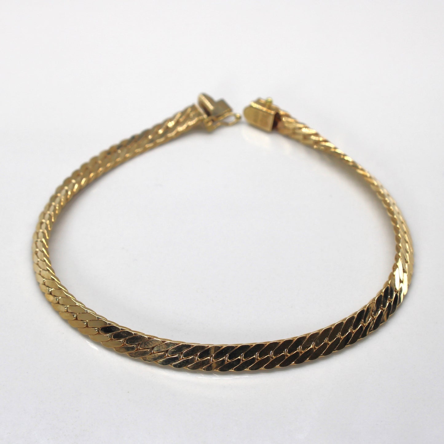 10k Yellow Gold Herringbone Chain Bracelet | 8|