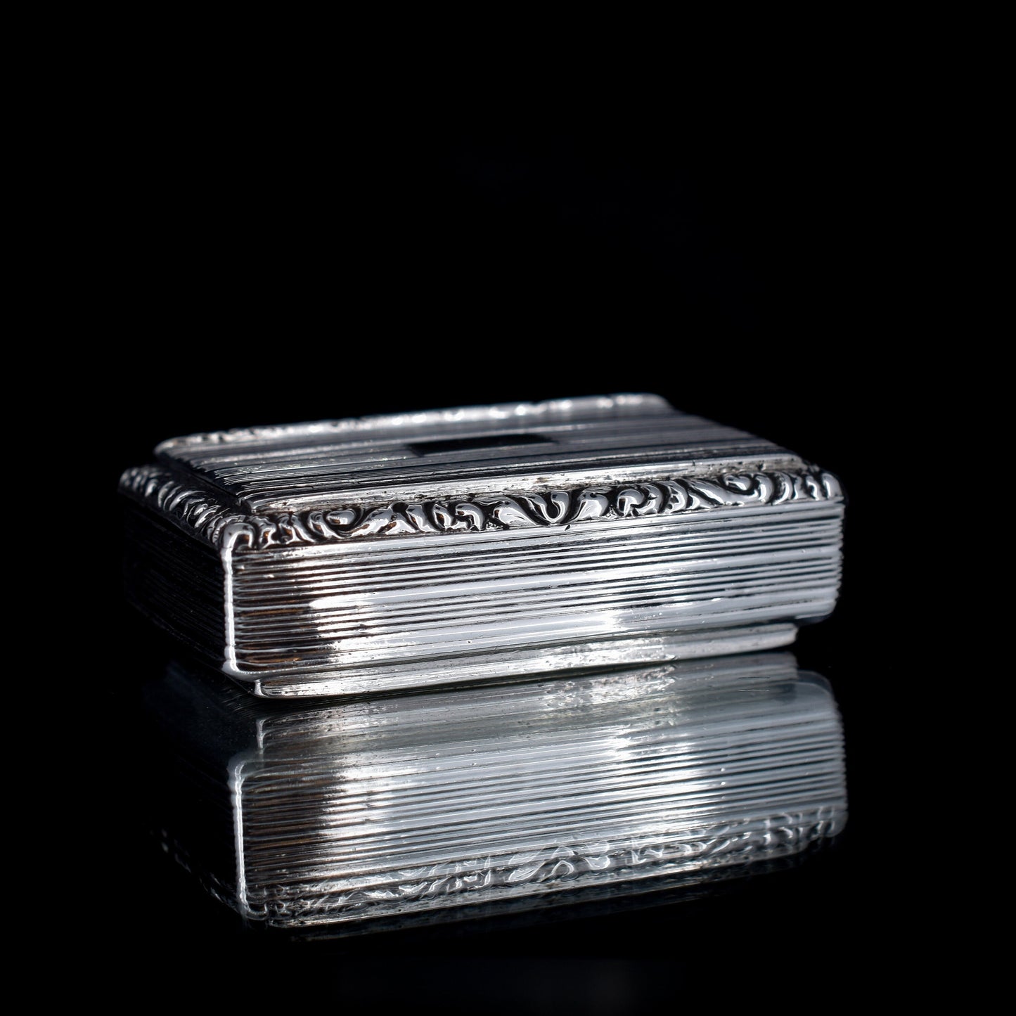 Antique Georgian '1825' Hallmarked Sterling Silver Snuff Trinket Jewellery Box | George IV
