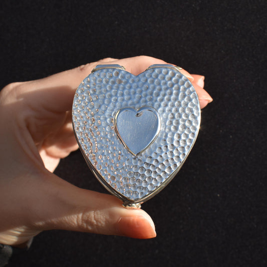 Antique Edwardian 1906 Hallmarked Heart Sterling Silver Jewellery Box